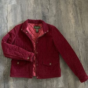 Maroon Quilted Corduroy Jacket